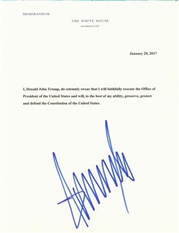 Donald Trump Signed Presidential Oath of Office (Beckett)